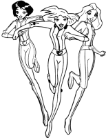 A coloring page of totally spies